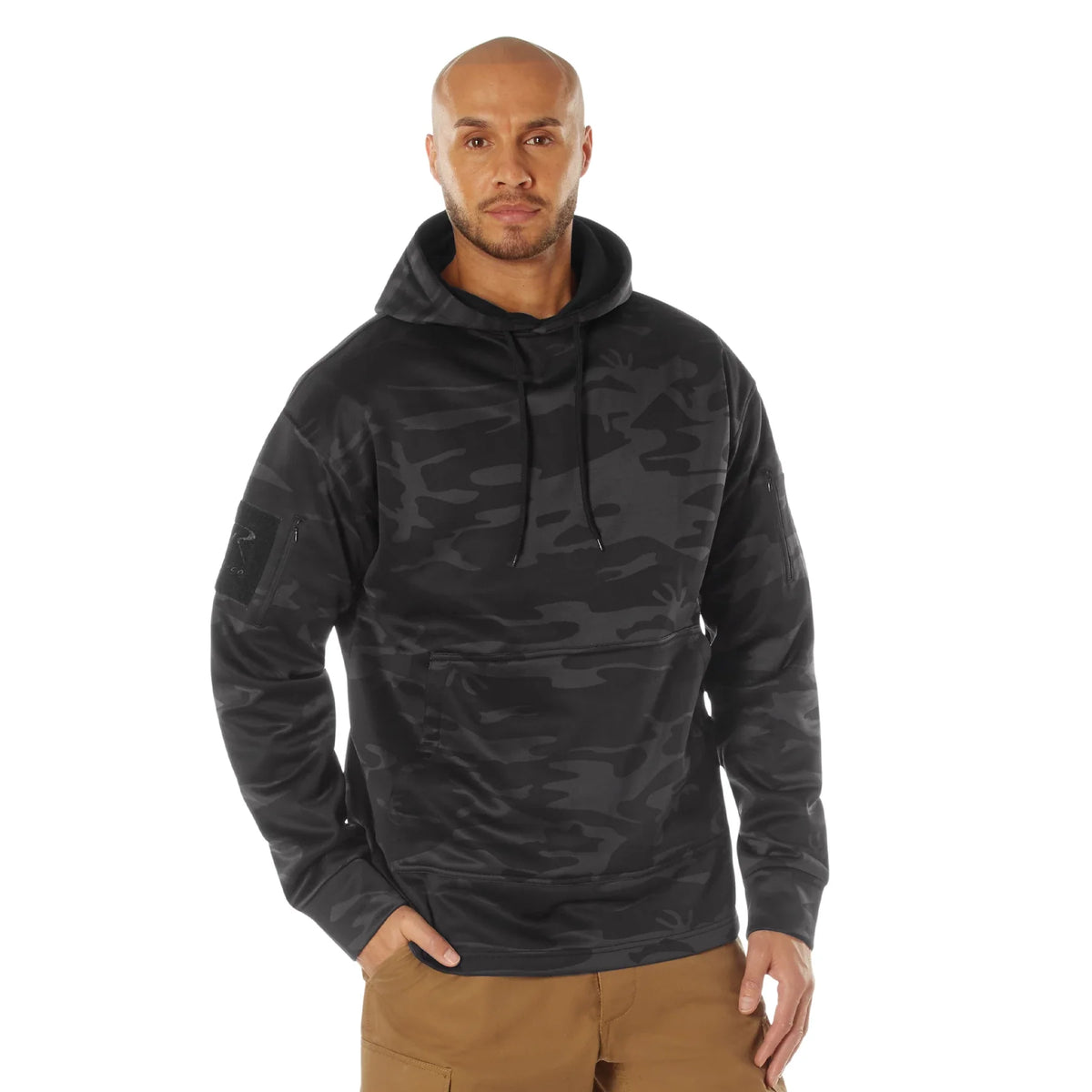 Concealed Carry Hoodie - Midnight Black Camo / l