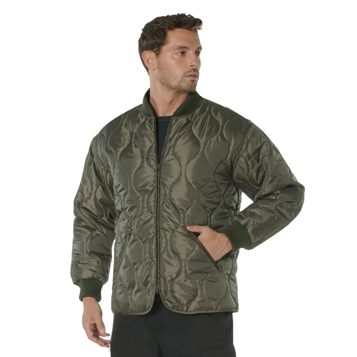 Concealed Carry Quilted Woobie Jacket - Olive Drab / s