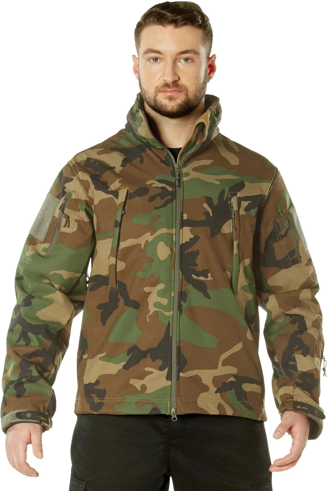 Concealed Carry Soft Shell Jacket - Woodland Camo / s