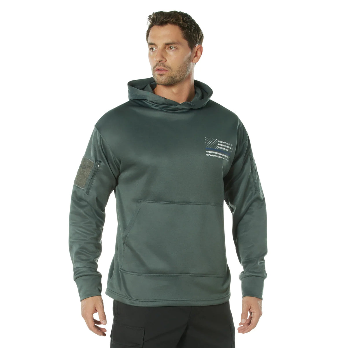 Concealed Carry Thin Blue Line Hoodie - Gunmetal Grey / s