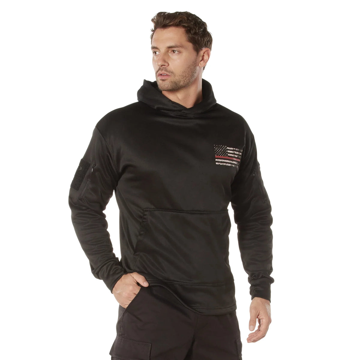 Concealed Carry Thin Red Line Hoodie - Black / s