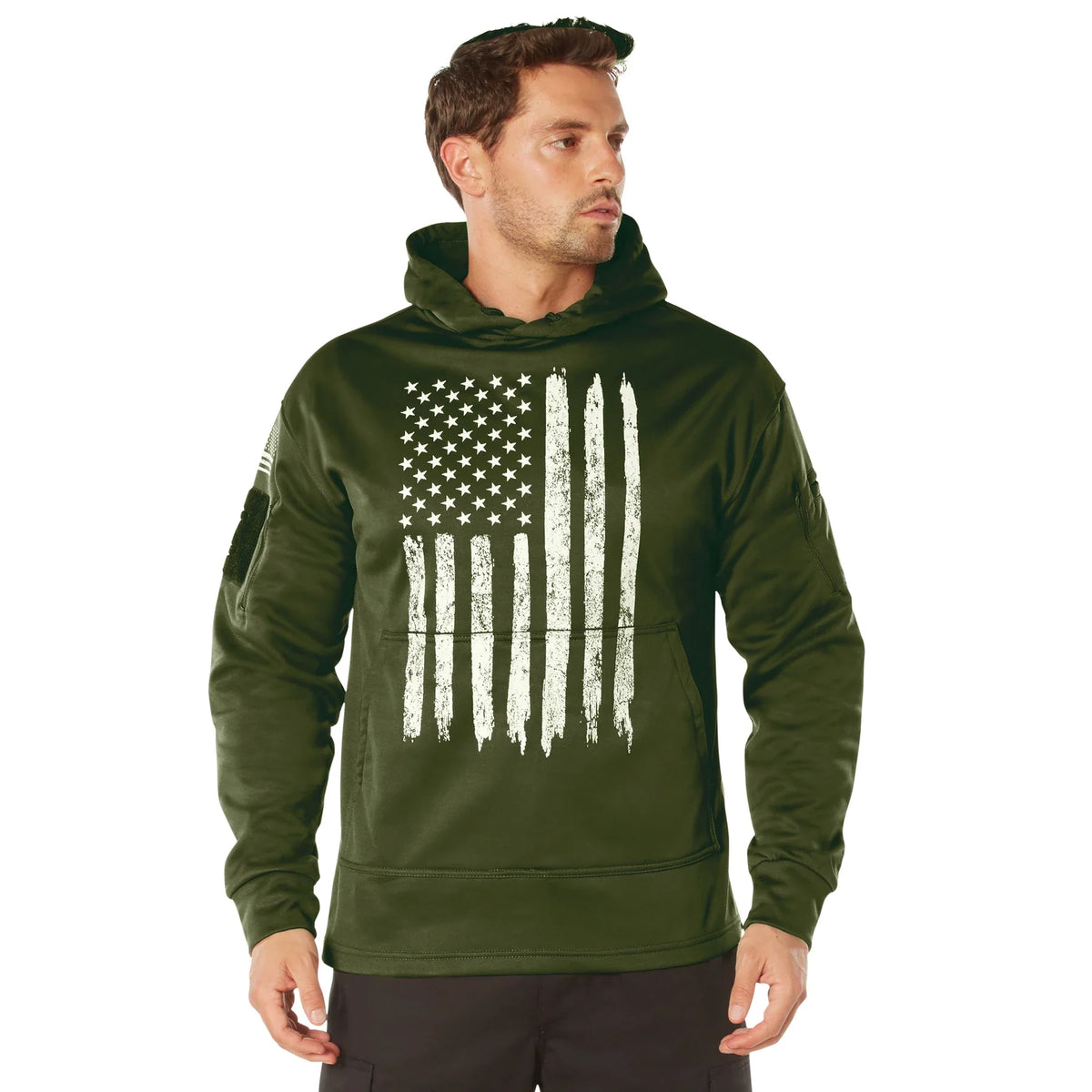 Concealed Carry U.s. Flag Hoodie - Olive Drab / s
