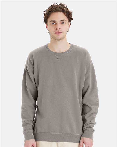 Concrete Grey Garment-Dyed Crewneck Sweatshirt - GDH400