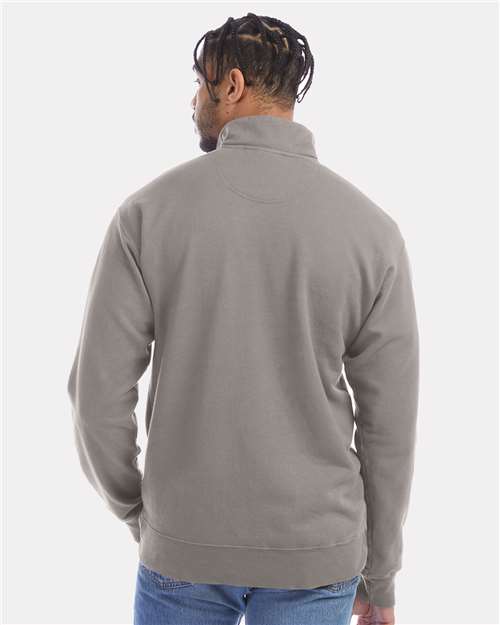 Concrete Grey Garment-Dyed Quarter-Zip Sweatshirt - GDH425