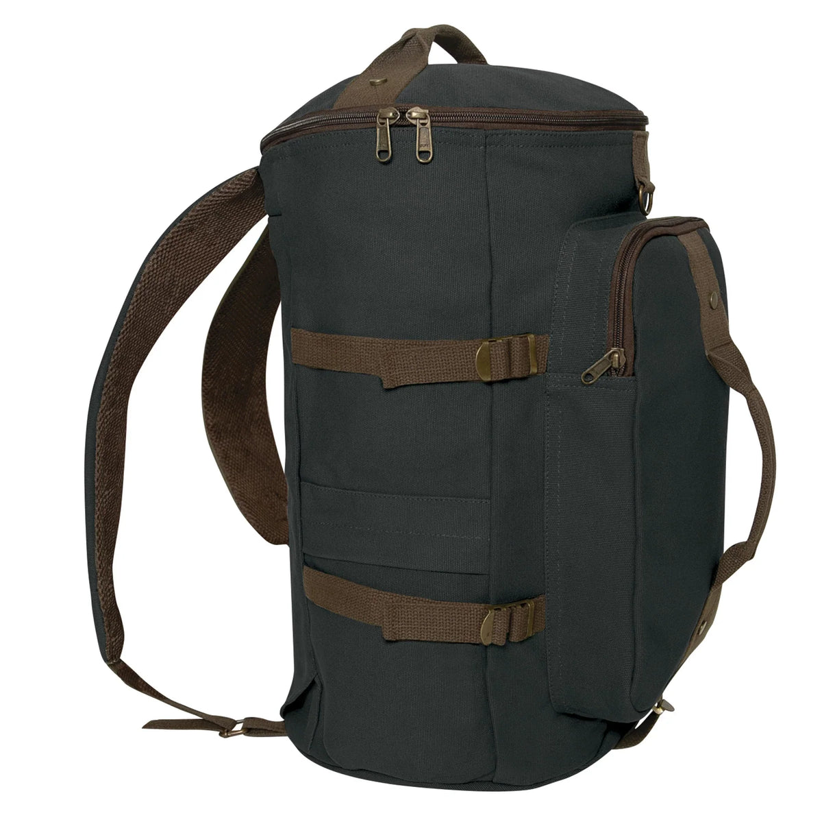 Convertible Canvas Duffle / Backpack - 19 Inches - Charcoal Grey