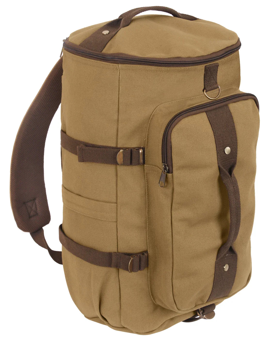 Convertible Canvas Duffle / Backpack - 19 Inches - Coyote Brown