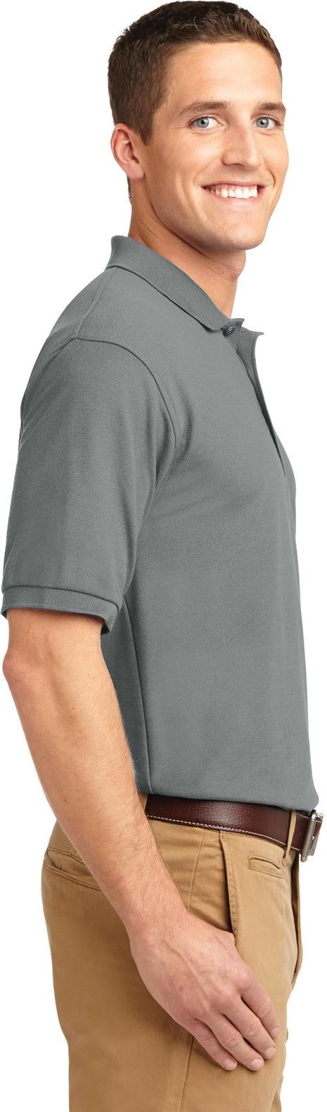 Cool Grey Port Authority Silk Touch Polo K500