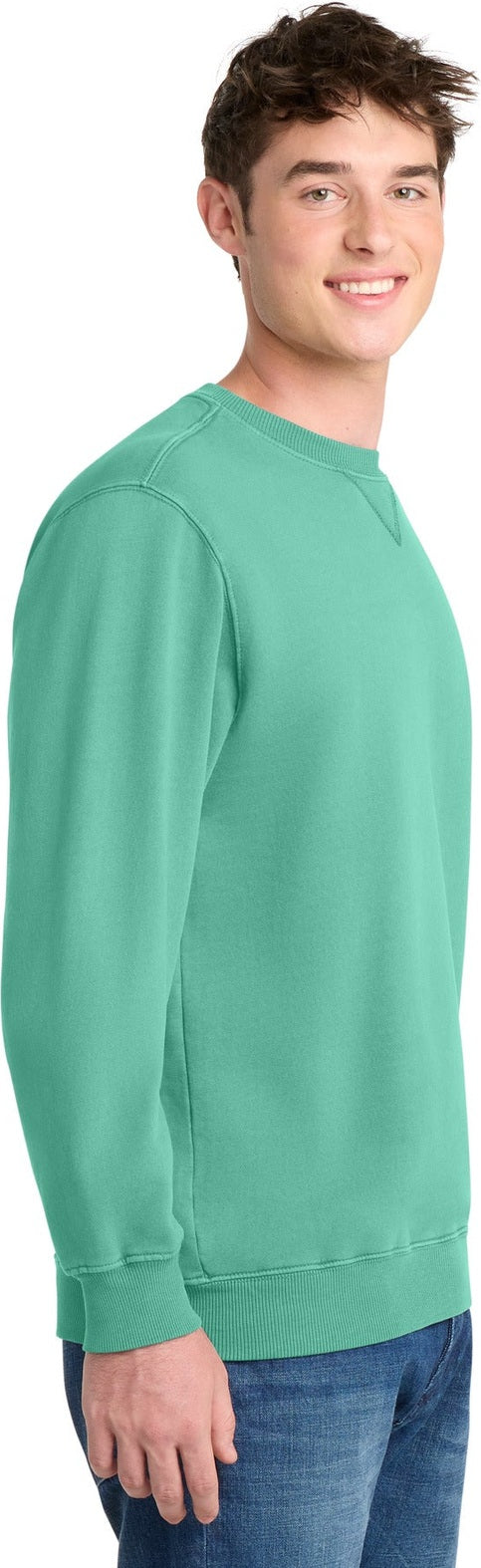 CoolMint Port & Co Beach Wash Garment-Dyed Crewneck Sweatshirt PC098