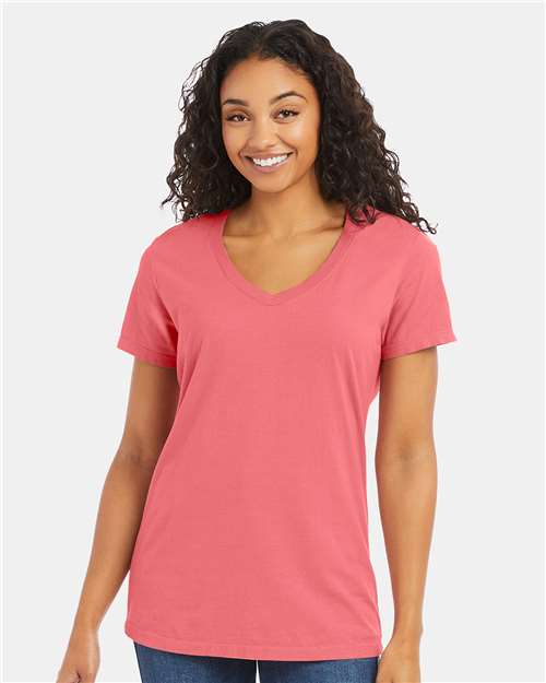 Coral Craze Garment-Dyed Women&#39;s V-Neck T-Shirt - GDH125