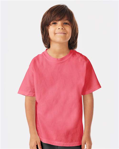 Front View of Coral Craze Garment-Dyed Youth T-Shirt - GDH175