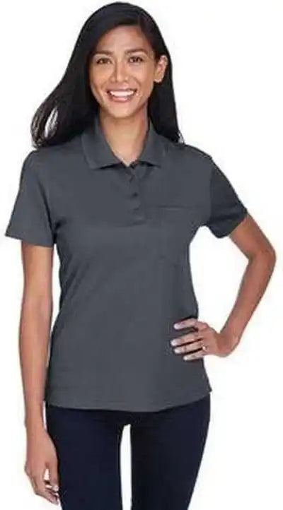 Core 365 78181p Ladies’ Origin Performance Pique Polo with Pocket - Carbon
