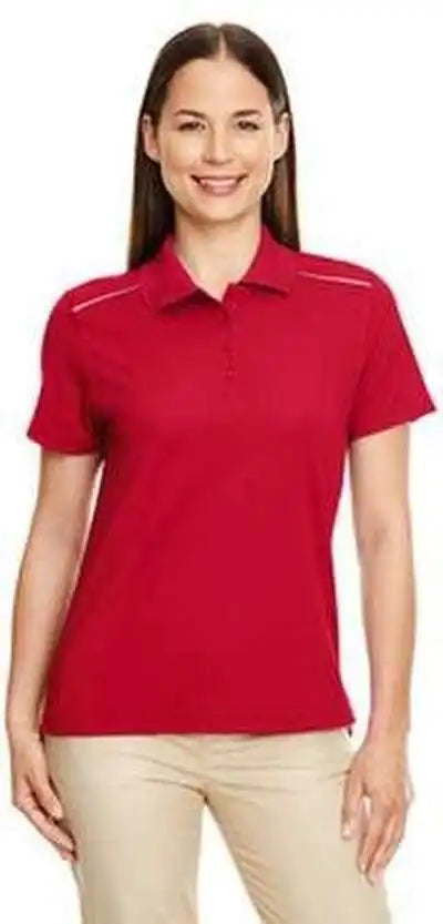 Core 365 78181r Ladies’ Radiant Performance Pique Polo with Reflective Piping - Red