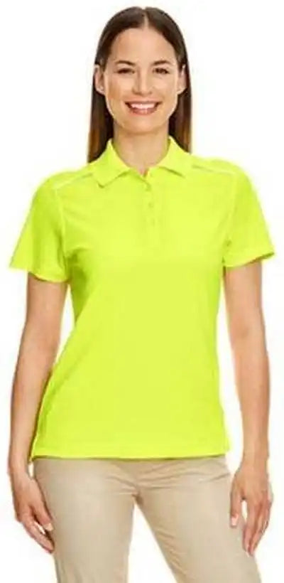 Core 365 78181r Ladies’ Radiant Performance Pique Polo with Reflective Piping Safety Yellow