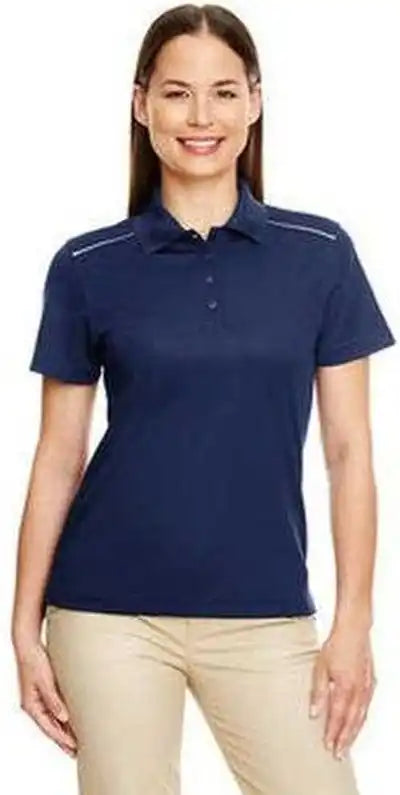 Core 365 78181r Ladies’ Radiant Performance Pique Polo with Reflective Piping - Navy