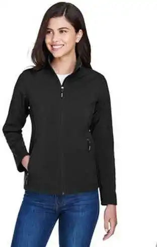 Core 365 78184 Ladies’ Cruise Two Layer Fleece Bonded Softshell Jacket Black