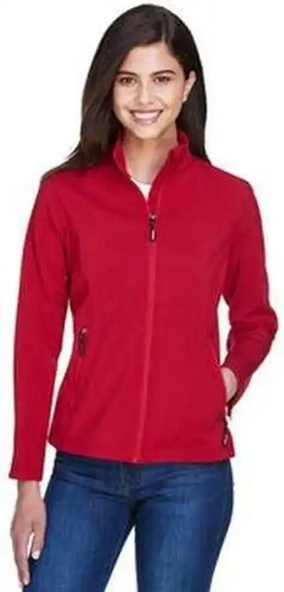 Core 365 78184 Ladies’ Cruise Two-layer Fleece Bonded Softshell Jacket - Red