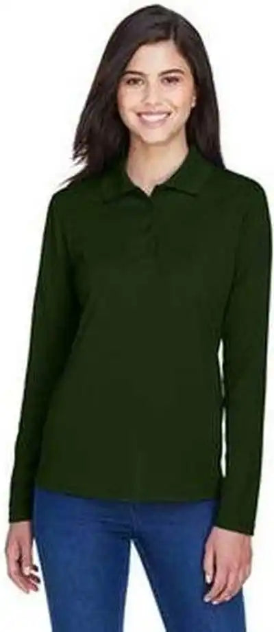 Core 365 78192 Ladies’ Pinnacle Performance Long Sleeve Pique Polo Forest