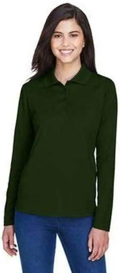 Core 365 78192 Ladies’ Pinnacle Performance Long Sleeve Pique Polo Forest