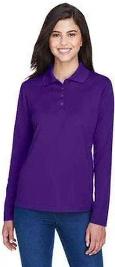 Core 365 78192 Ladies’ Pinnacle Performance Long-sleeve Pique Polo - Campus Purple