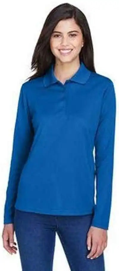 Core 365 78192 Ladies’ Pinnacle Performance Long-sleeve Pique Polo - True Royal