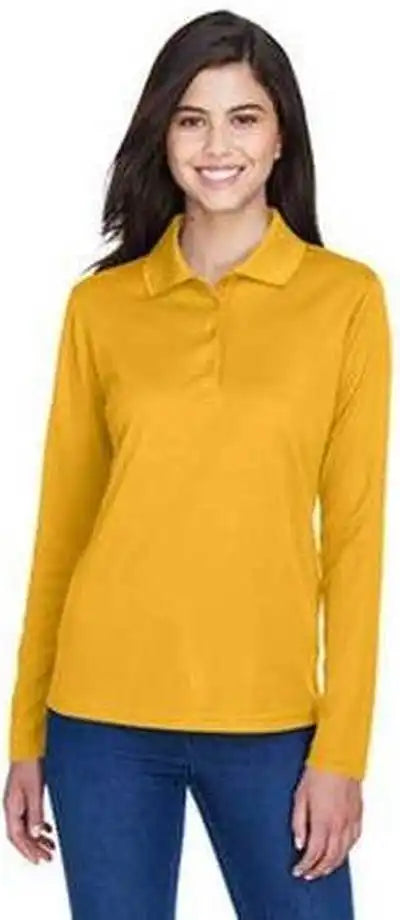 Core 365 78192 Ladies’ Pinnacle Performance Long-sleeve Pique Polo - Campus Gold