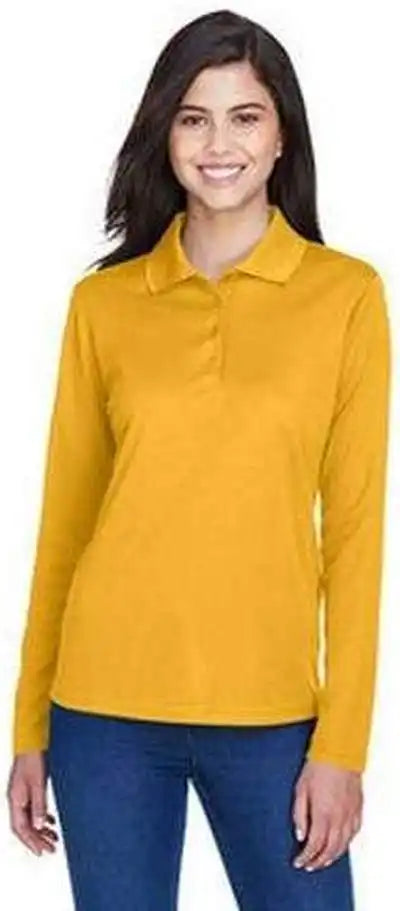 Core 365 78192 Ladies’ Pinnacle Performance Long-sleeve Pique Polo - Campus Gold