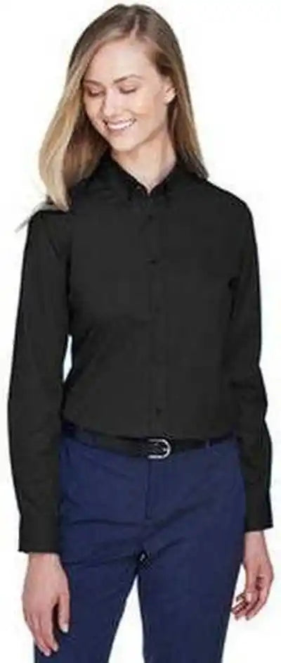 Core 365 78193 Ladies’ Operate Long Sleeve Twill Shirt Black