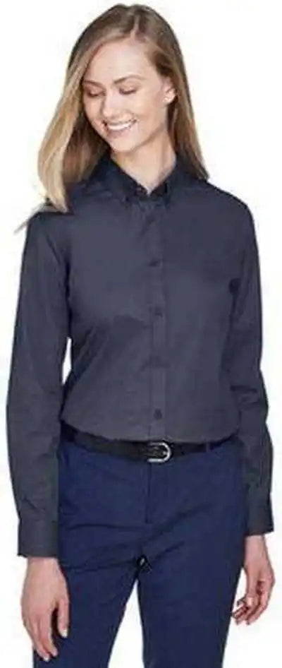 Core 365 78193 Ladies’ Operate Long-sleeve Twill Shirt - Carbon