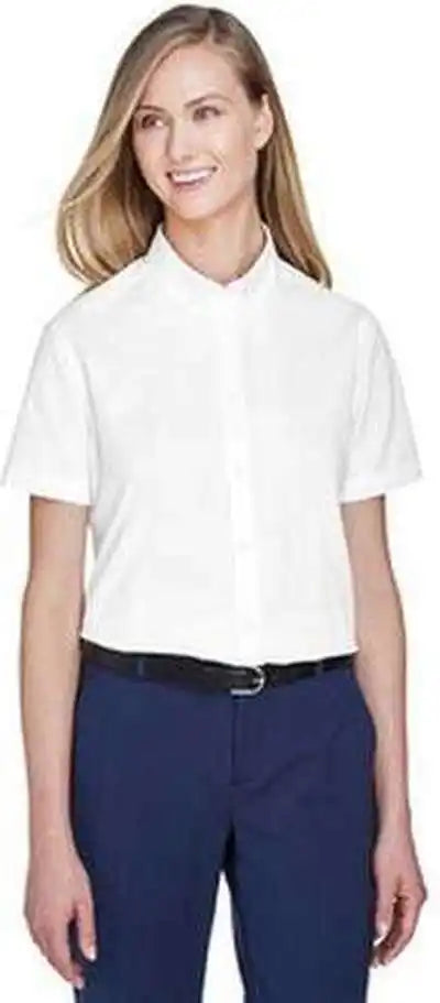 Core 365 78194 Ladies’ Optimum Short-sleeve Twill Shirt - White