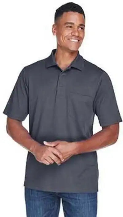 Core 365 88181p Men’s Origin Performance Pique Polo with Pocket - Carbon