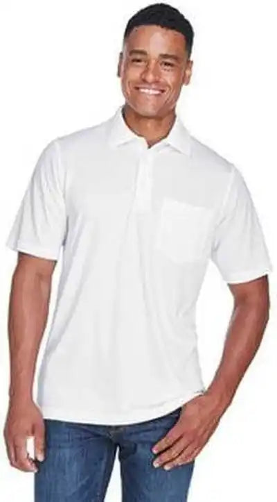 Core 365 88181p Men’s Origin Performance Pique Polo with Pocket White