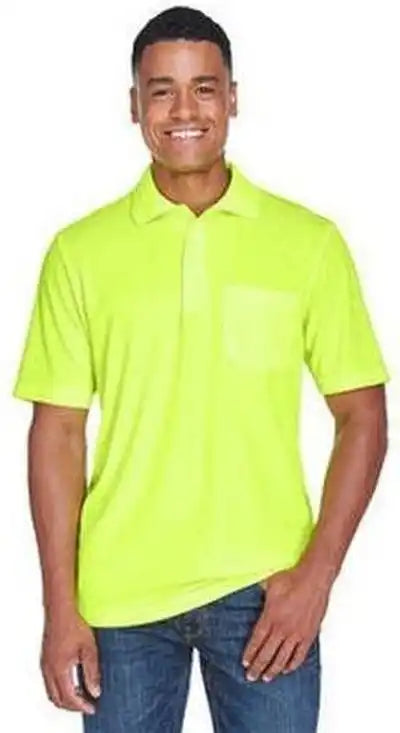 Core 365 88181p Men’s Origin Performance Pique Polo with Pocket Safety Yellow