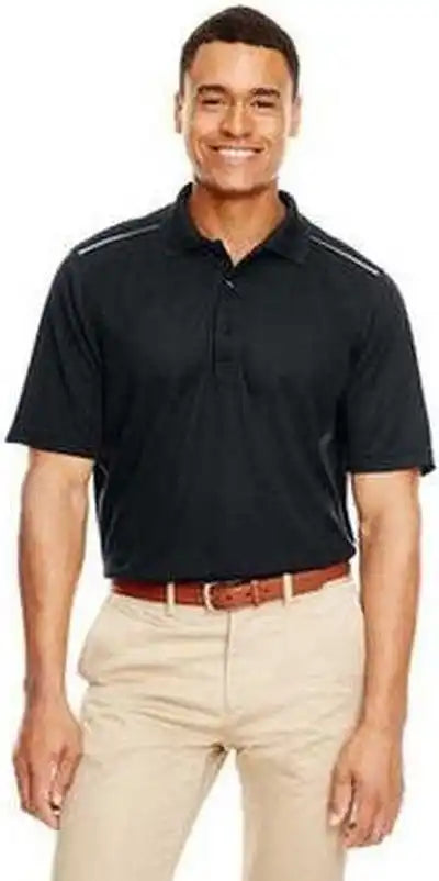 Core 365 88181r Men’s Radiant Performance Pique Polo Withreflective Piping Black