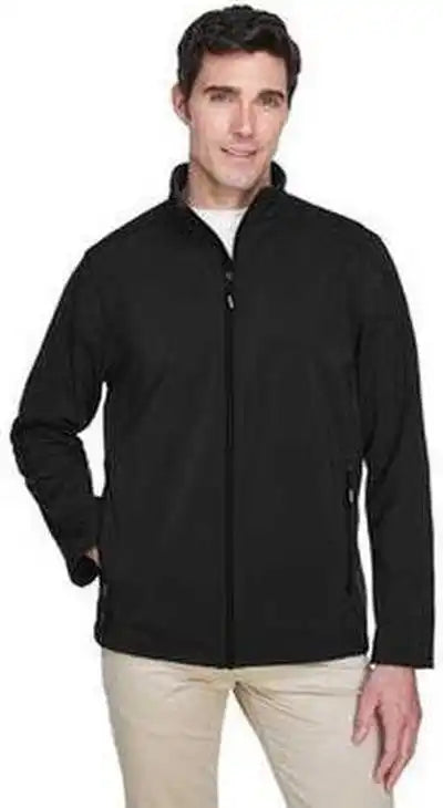 Core 365 88184t Men’s Tall Cruise Two-layer Fleece Bonded Softshell Jacket - Black