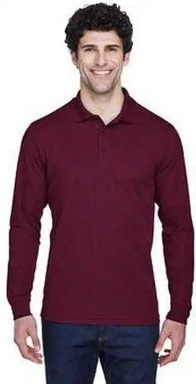 Core 365 88192 Men’s Pinnacle Performance Long-sleeve Pique Polo - Burgundy