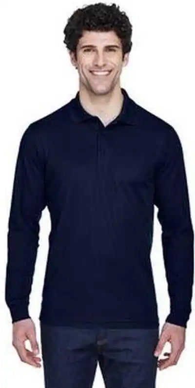 Core 365 88192 Men’s Pinnacle Performance Long Sleeve Pique Polo Navy