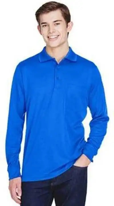 Core 365 88192p Adult Pinnacle Performance Long-sleeve Pique Polo with Pocket - True Royal