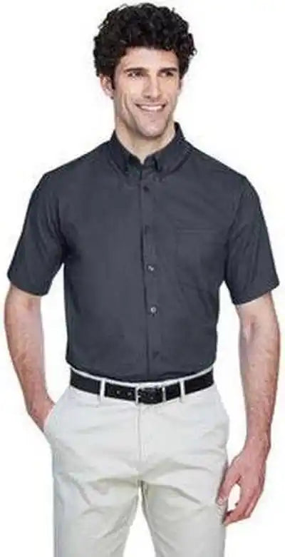 Core 365 88194 Men’s Optimum Short-sleeve Twill Shirt - Carbon