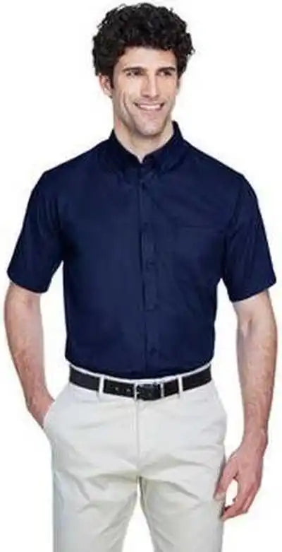 Core 365 88194 Men’s Optimum Short-sleeve Twill Shirt - Navy