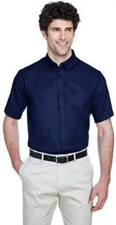 Core 365 88194 Men’s Optimum Short-sleeve Twill Shirt - Navy