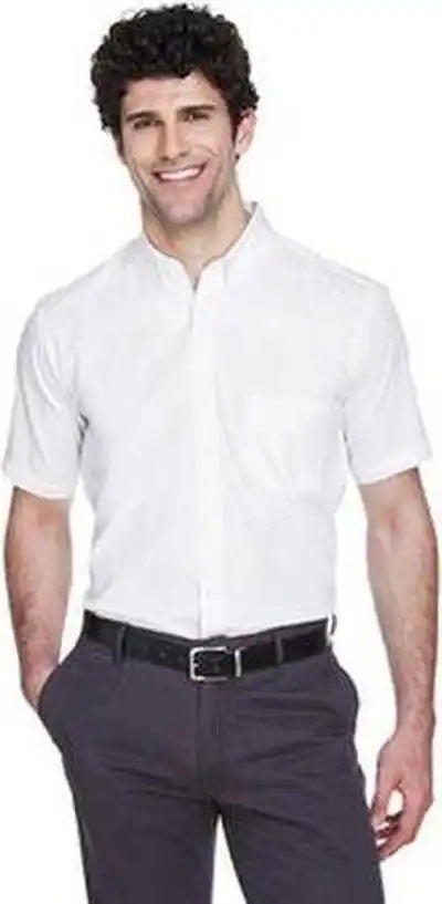 Core 365 88194 Men’s Optimum Short-sleeve Twill Shirt - White