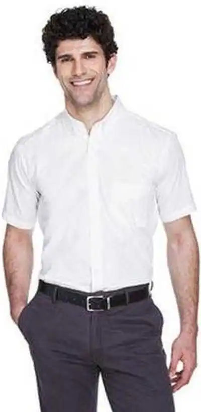 Core 365 88194 Men’s Optimum Short-sleeve Twill Shirt - White