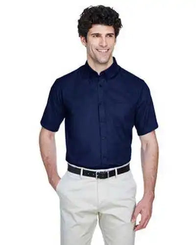 Core 365 88194t Men’s Tall Optimum Short-sleeve Twill Shirt - Navy