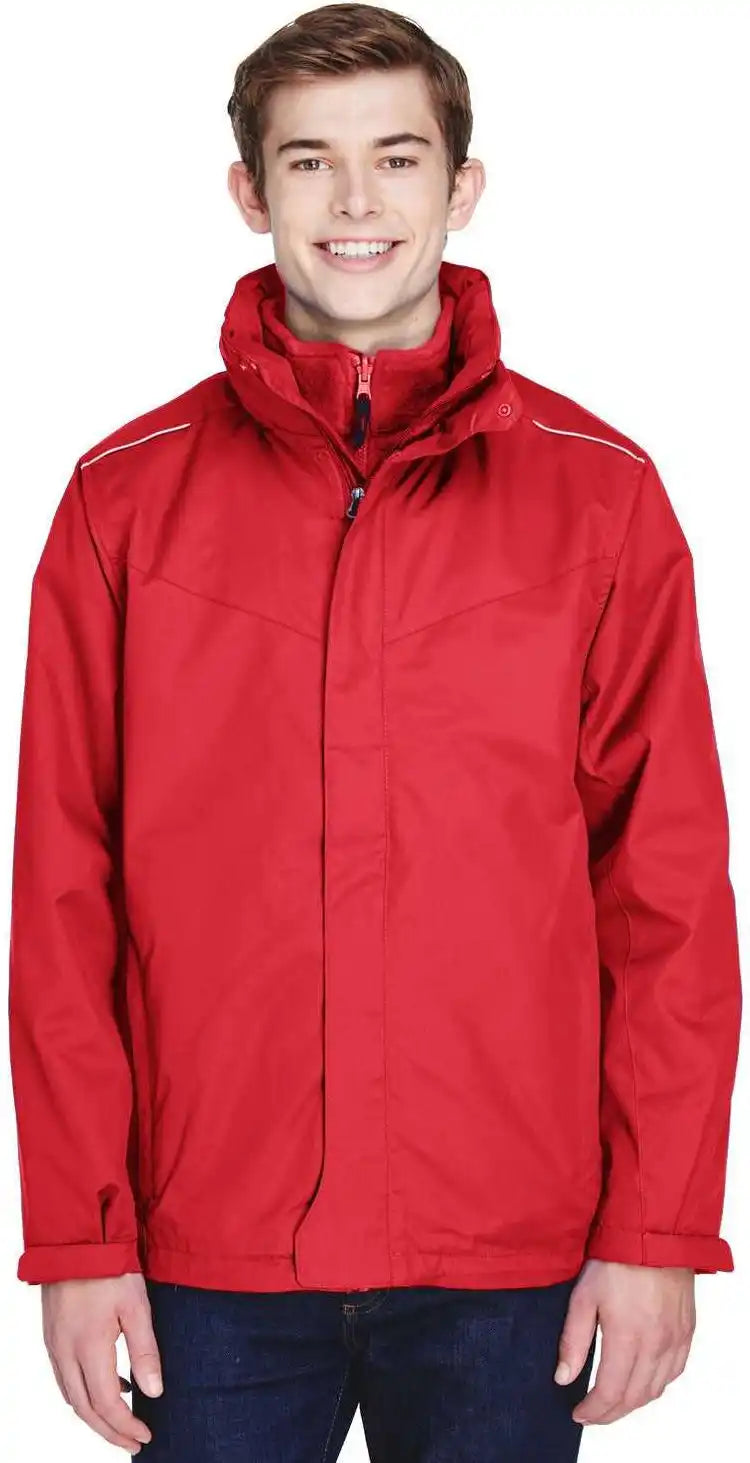 Core 365 88205 Men’s Region 3-in-1 Jacket with Fleece Liner - Red