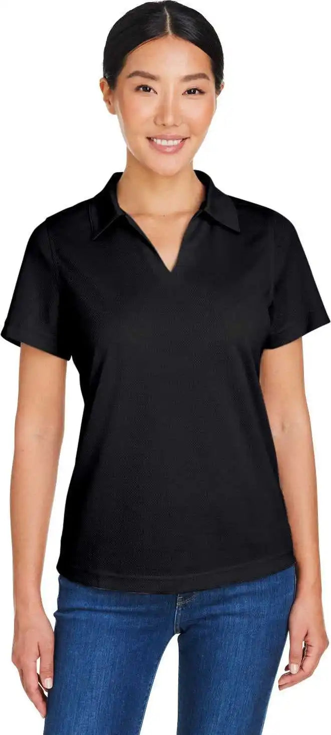 Core 365 Ce104w Ladies’ Market Snag Protect Mesh Polo - Black