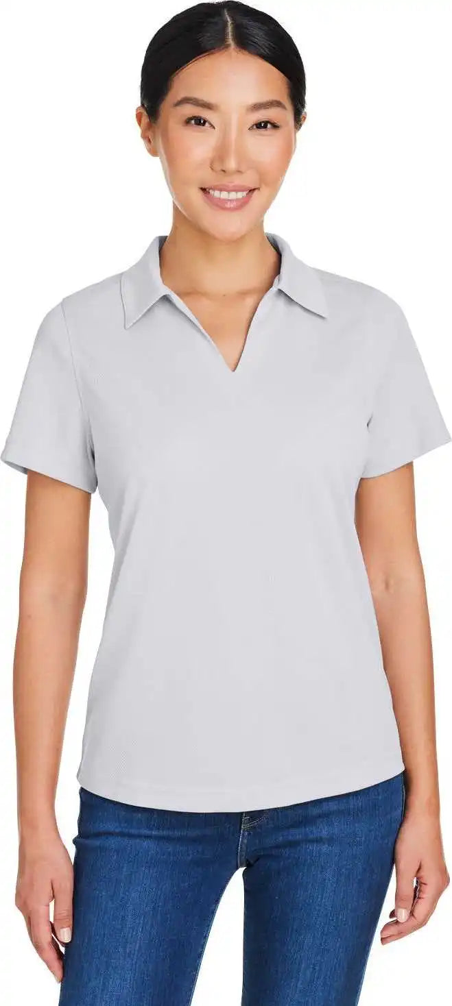 Core 365 Ce104w Ladies’ Market Snag Protect Mesh Polo - Platinum