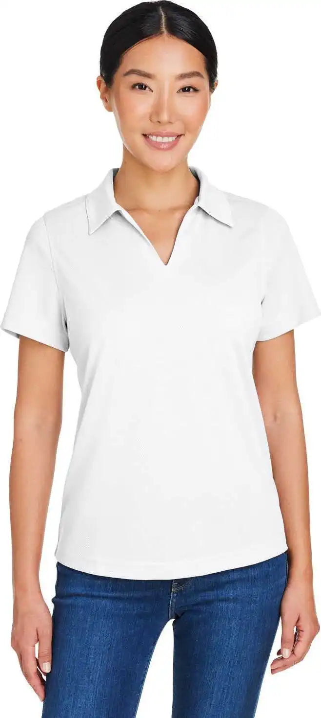 Core 365 Ce104w Ladies’ Market Snag Protect Mesh Polo - White