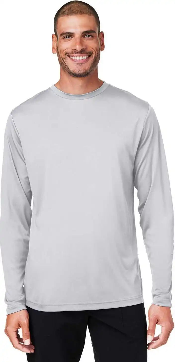 Core 365 Ce10l Unisex Capital Long Sleeve Performance t Shirt Platinum