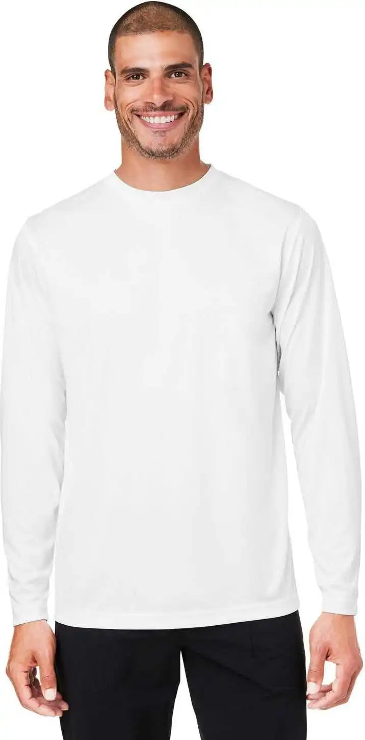 Core 365 Ce10l Unisex Capital Long-sleeve Performance T-shirt - White