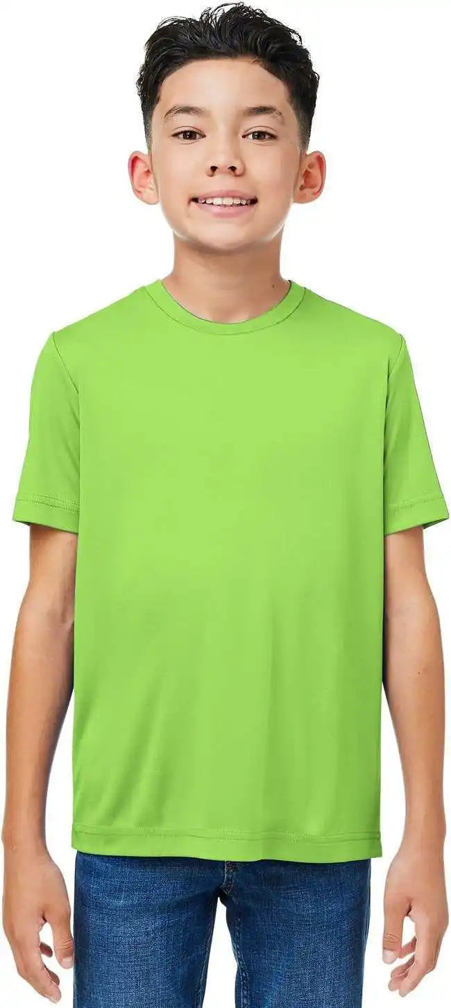 Core 365 Ce10y Youth Capital Performance T-shirt - Acid Green